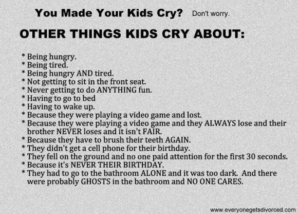 kids and divorce why kids cry